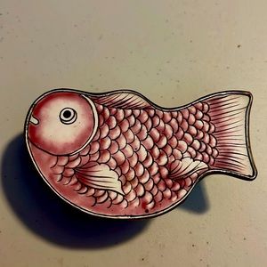 Vintage enameled Fish trinket box